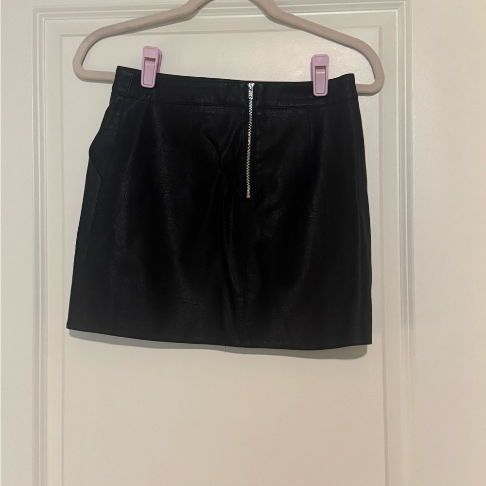 Lulu's Harley Black Vegan Leather Mini Skirt - Picture 4 of 5